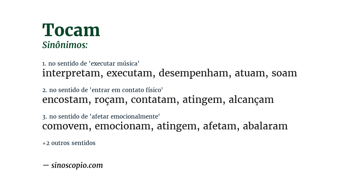 Sinônimo de tocam