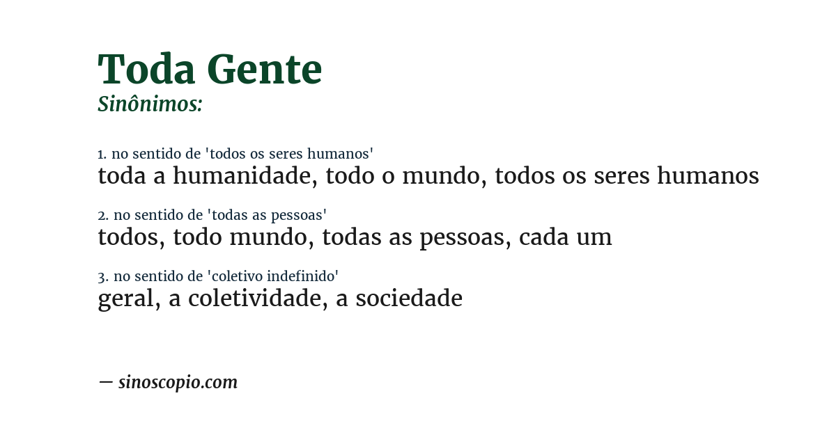 Sinônimo de toda gente