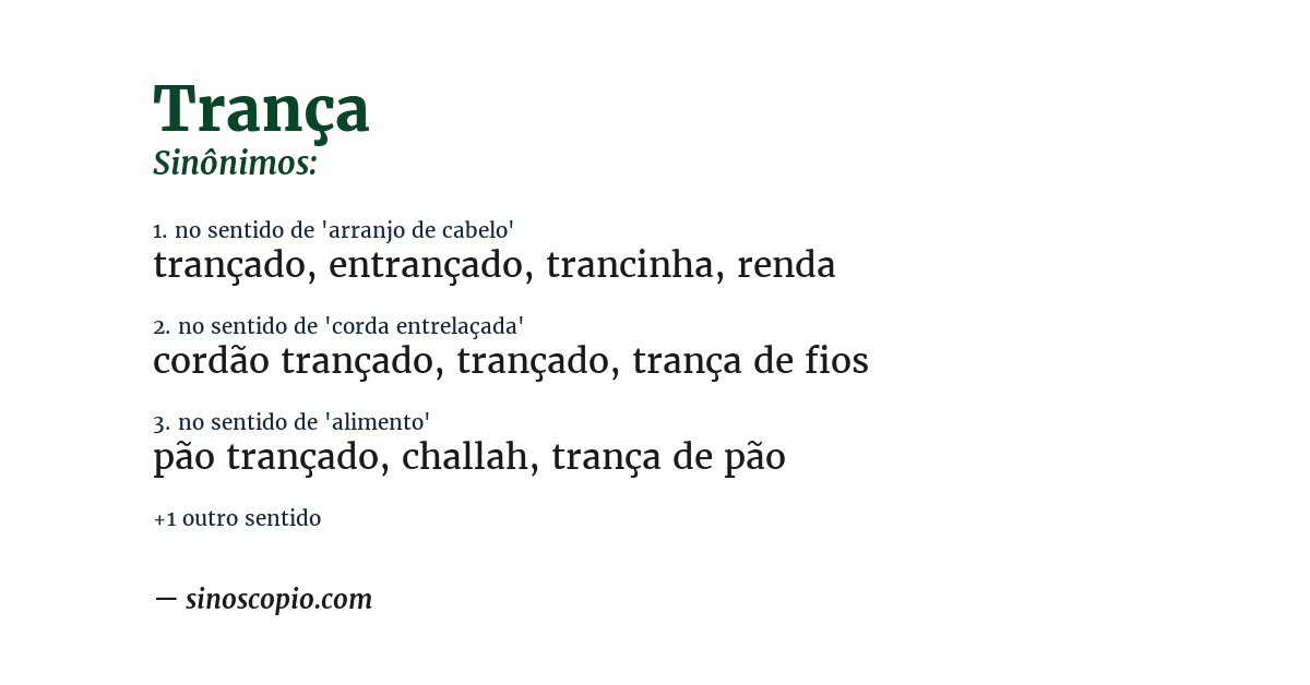 Sinônimo de trança