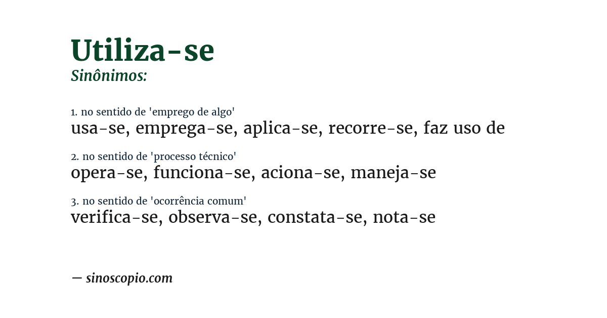 Sinônimo de utiliza-se