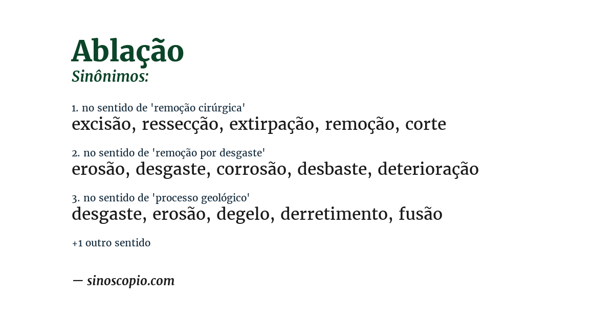 Sinônimo de ablação