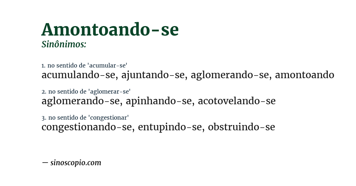 Sinônimo de amontoando-se