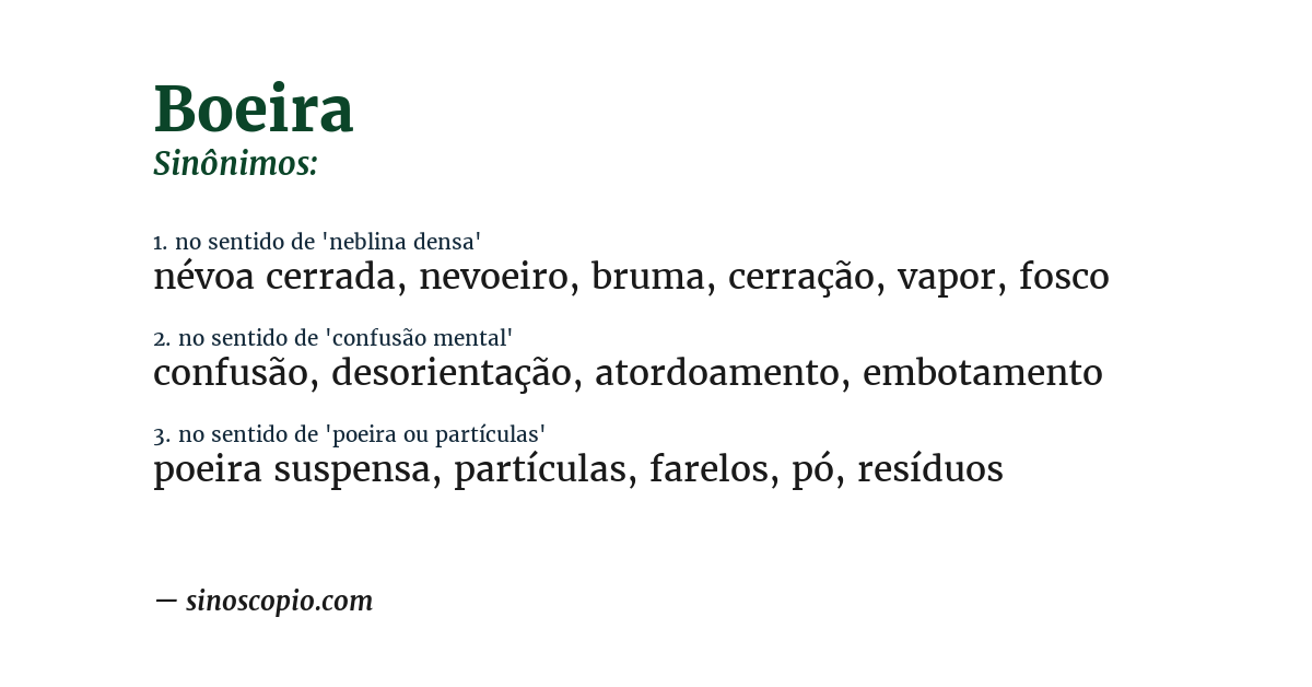 Sinônimo de boeira