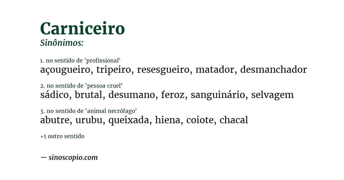 Sinônimo de carniceiro