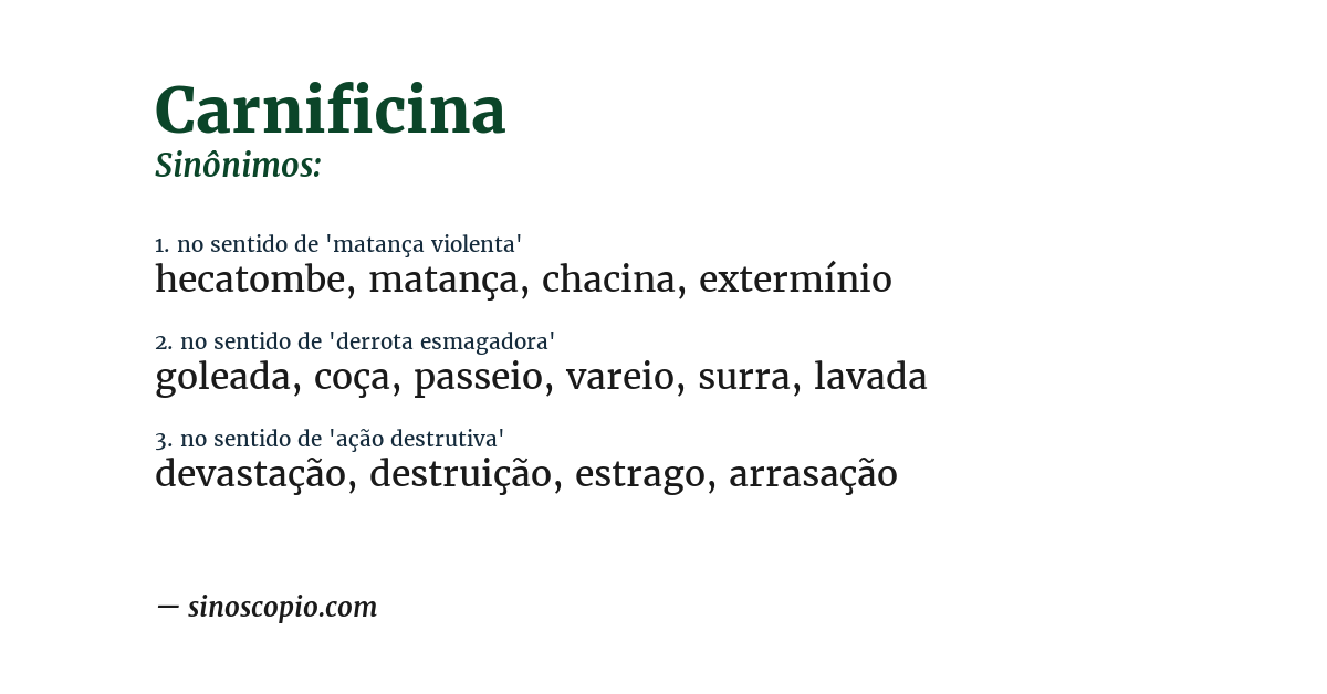 Sinônimo de carnificina