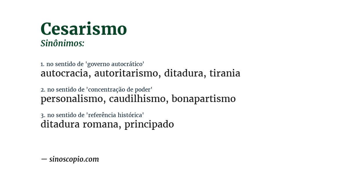 Sinônimo de cesarismo