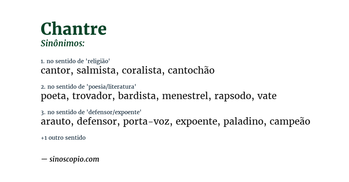 Sinônimo de chantre
