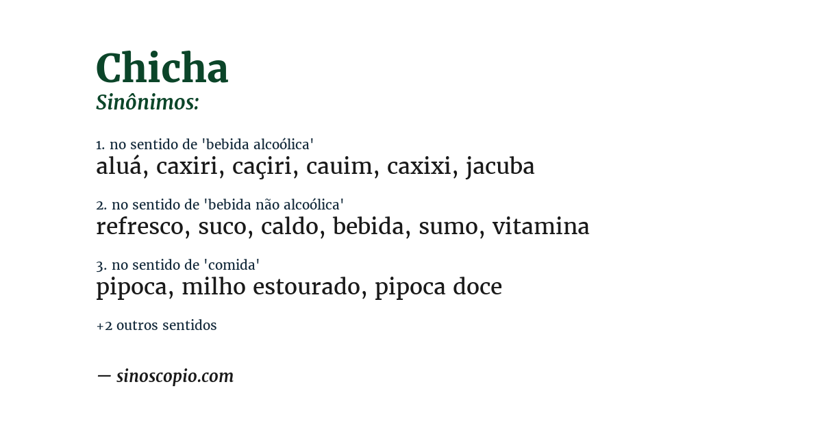 Sinônimo de chicha