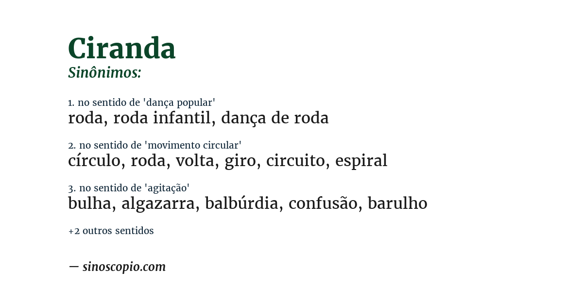 Sinônimo de ciranda