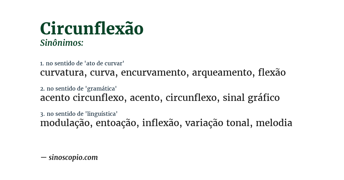 Sinônimo de circunflexão