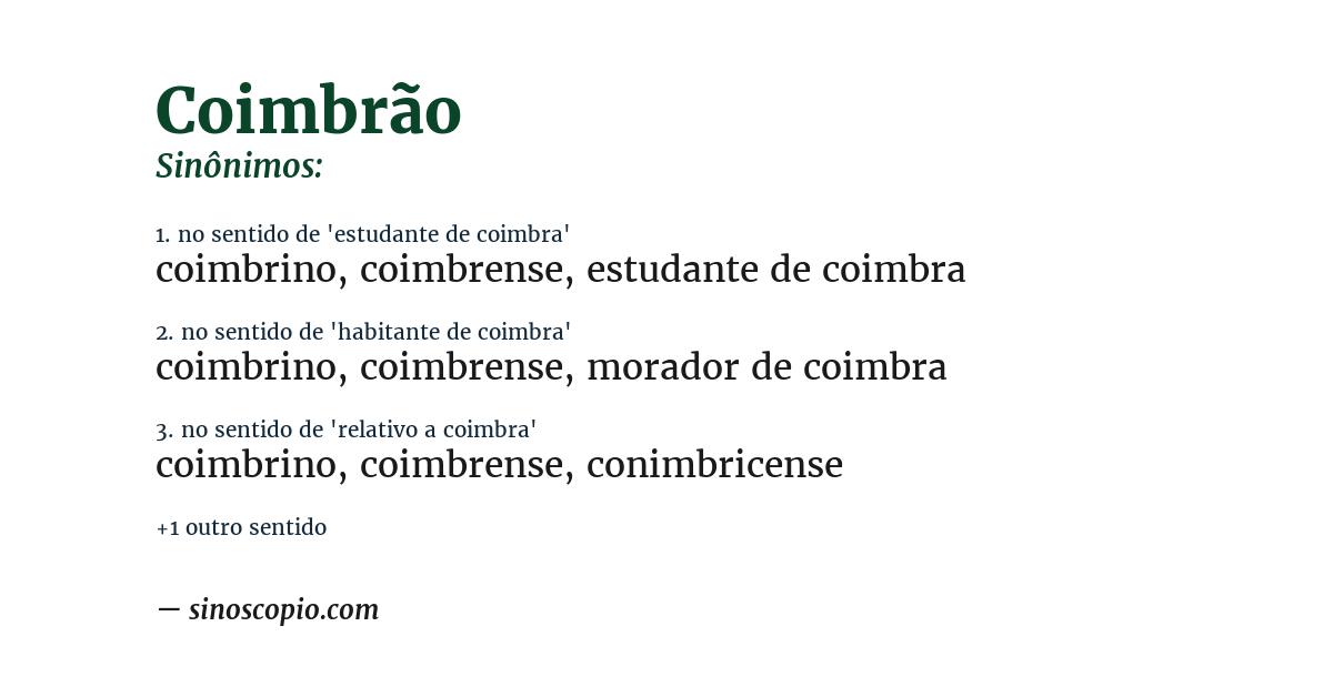 Sinônimo de coimbrão