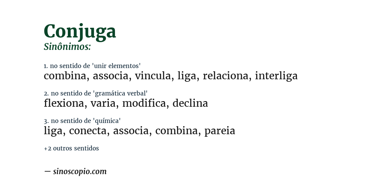 Sinônimo de conjuga