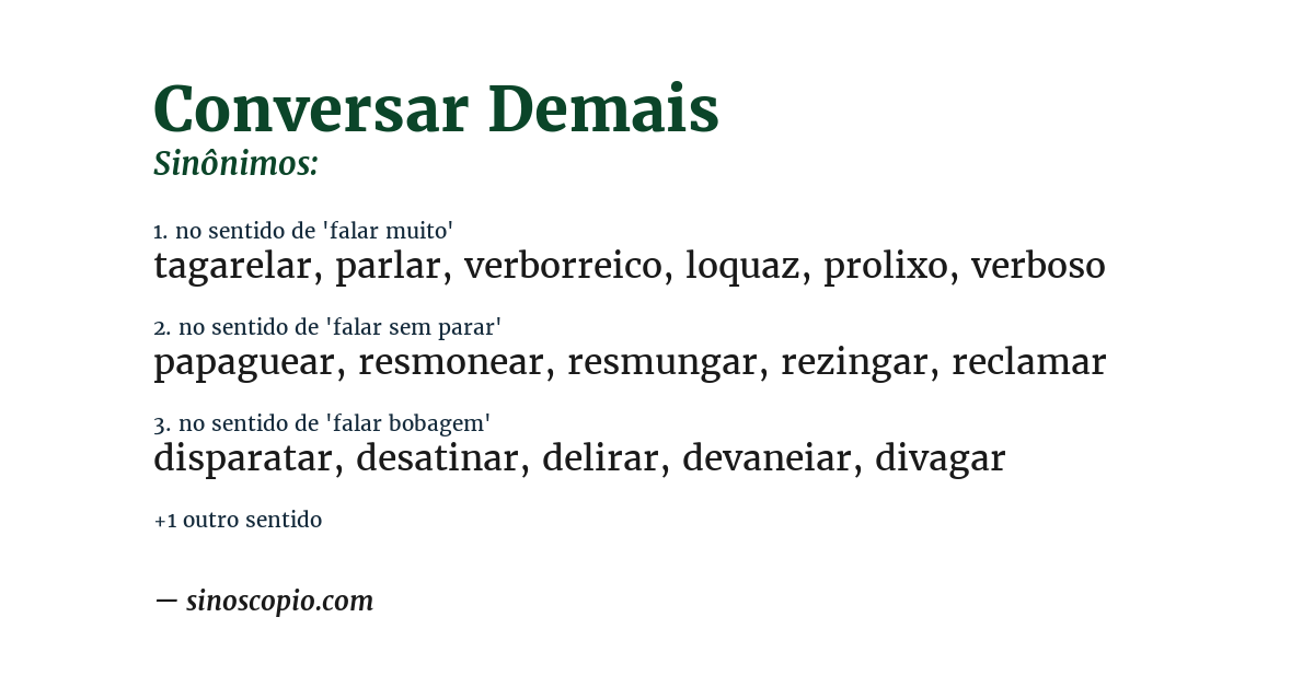 Sinônimo de conversar demais