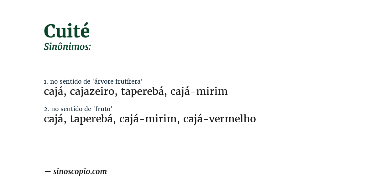 Sinônimo de cuité
