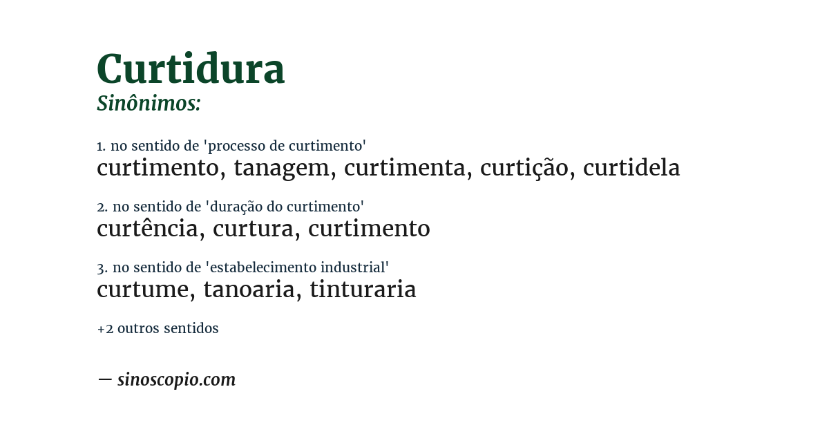 Sinônimo de curtidura