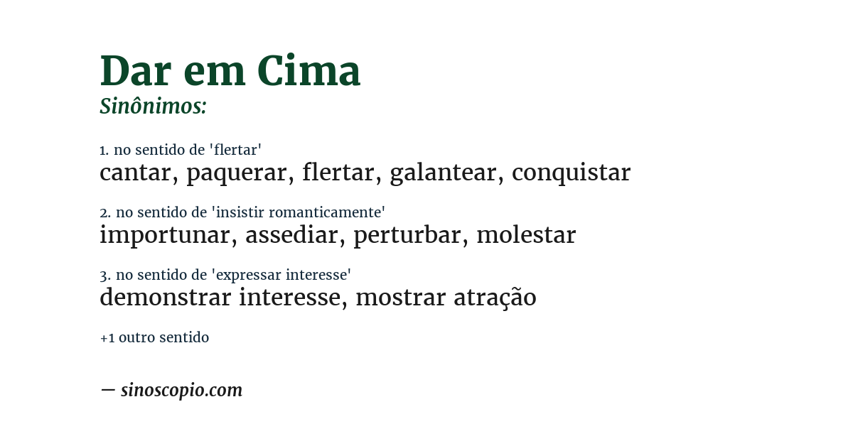 Sinônimo de dar em cima