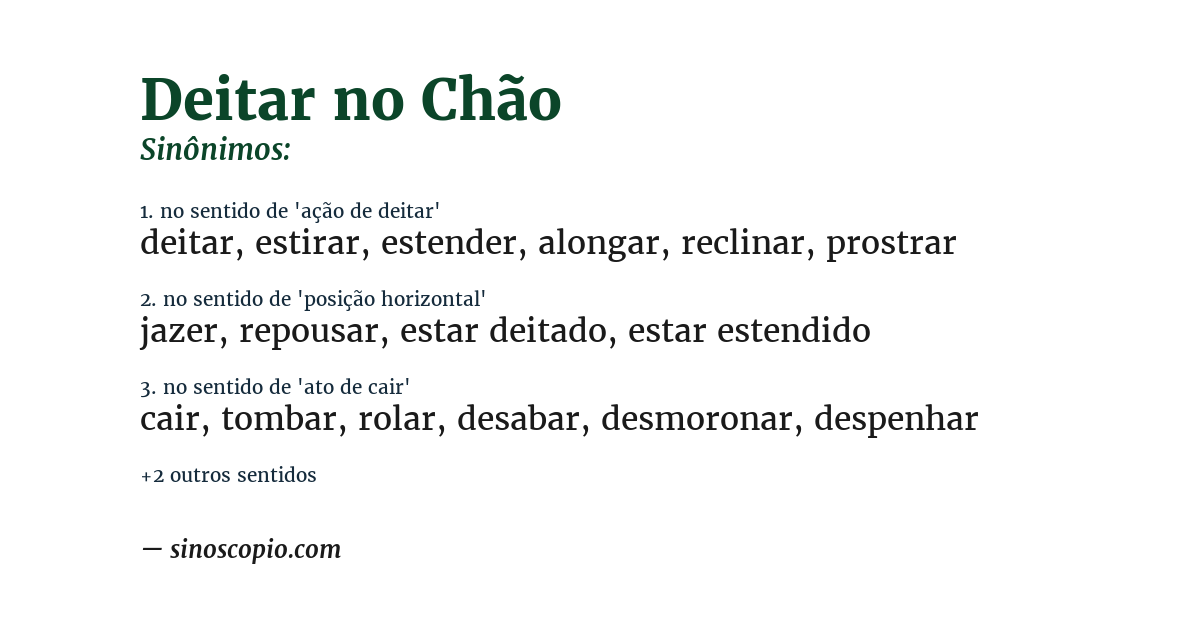 Sinônimo de deitar no chão