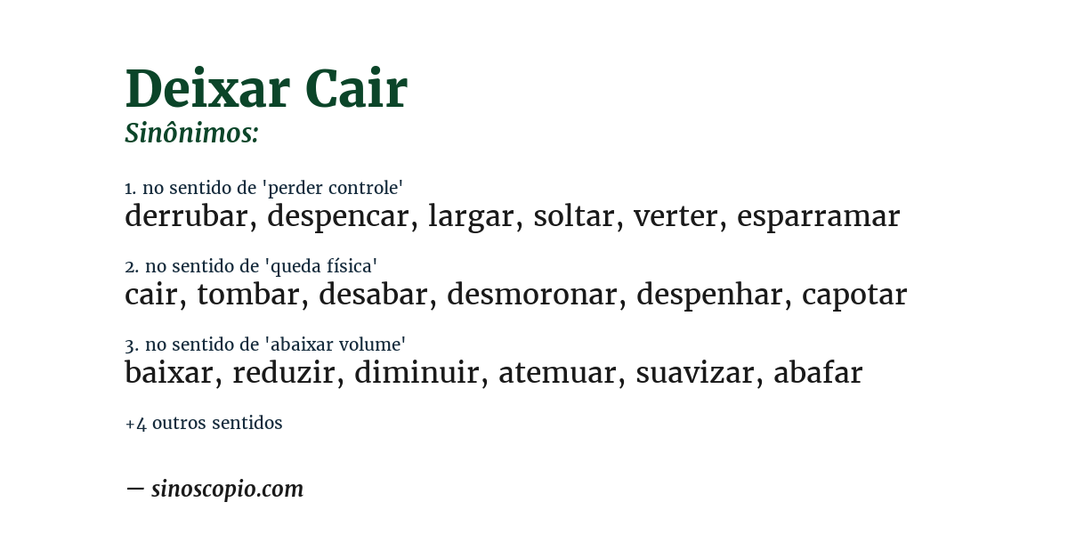Sinônimo de deixar cair