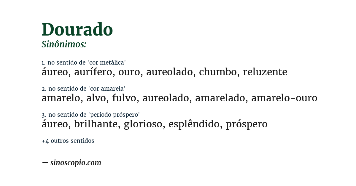 Sinônimo de dourado