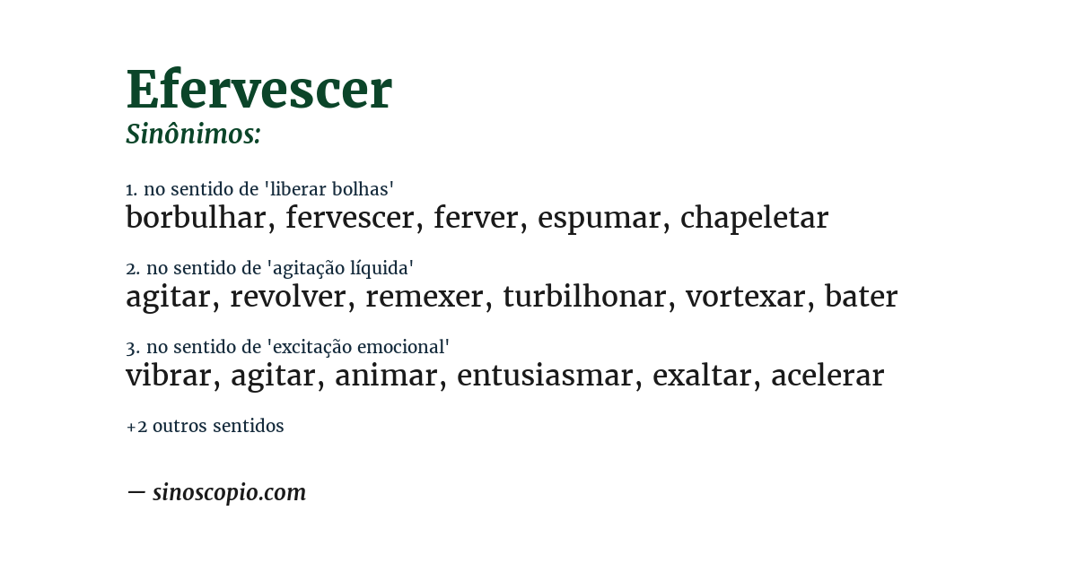 Sinônimo de efervescer