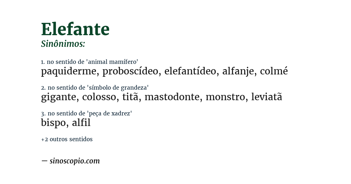 Sinônimo de elefante