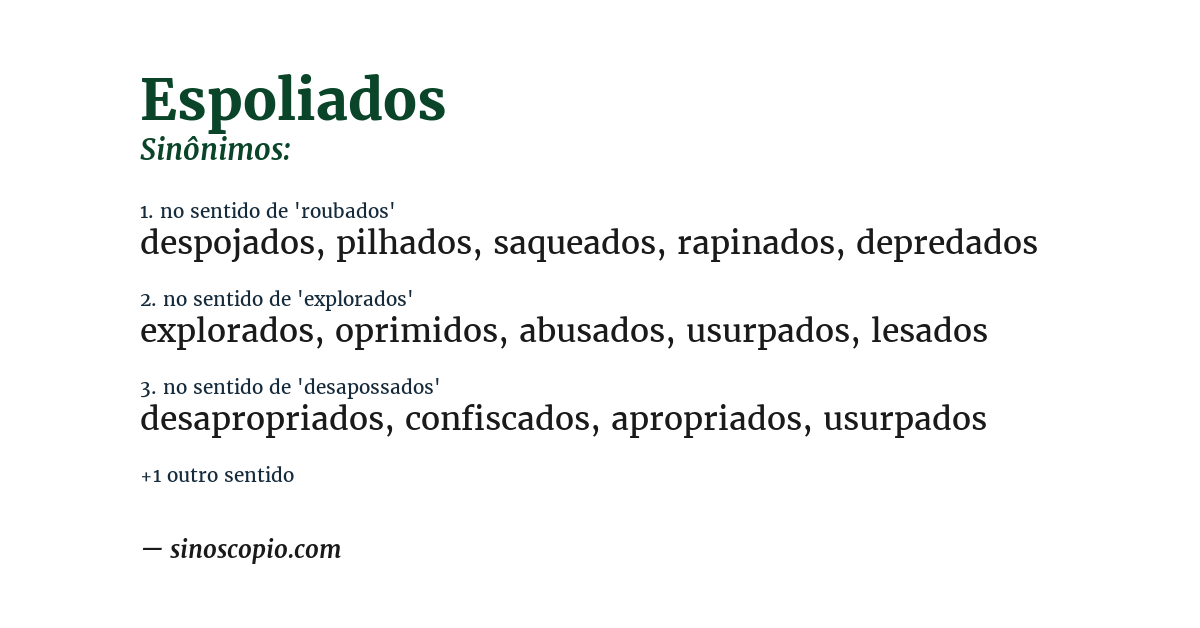 Sinônimo de espoliados