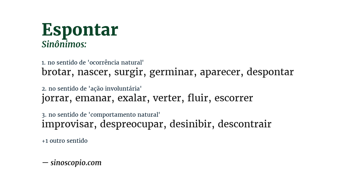 Sinônimo de espontar