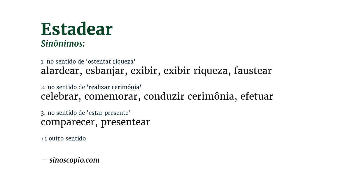 Sinônimo de estadear