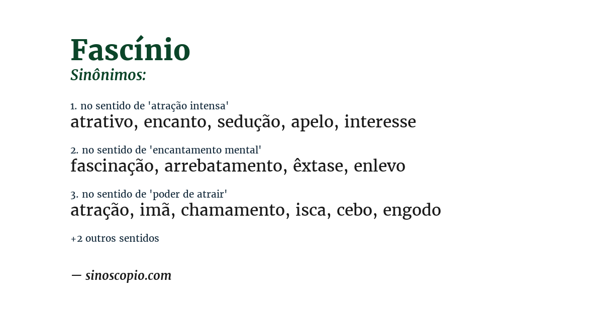 Sinônimo de fascínio