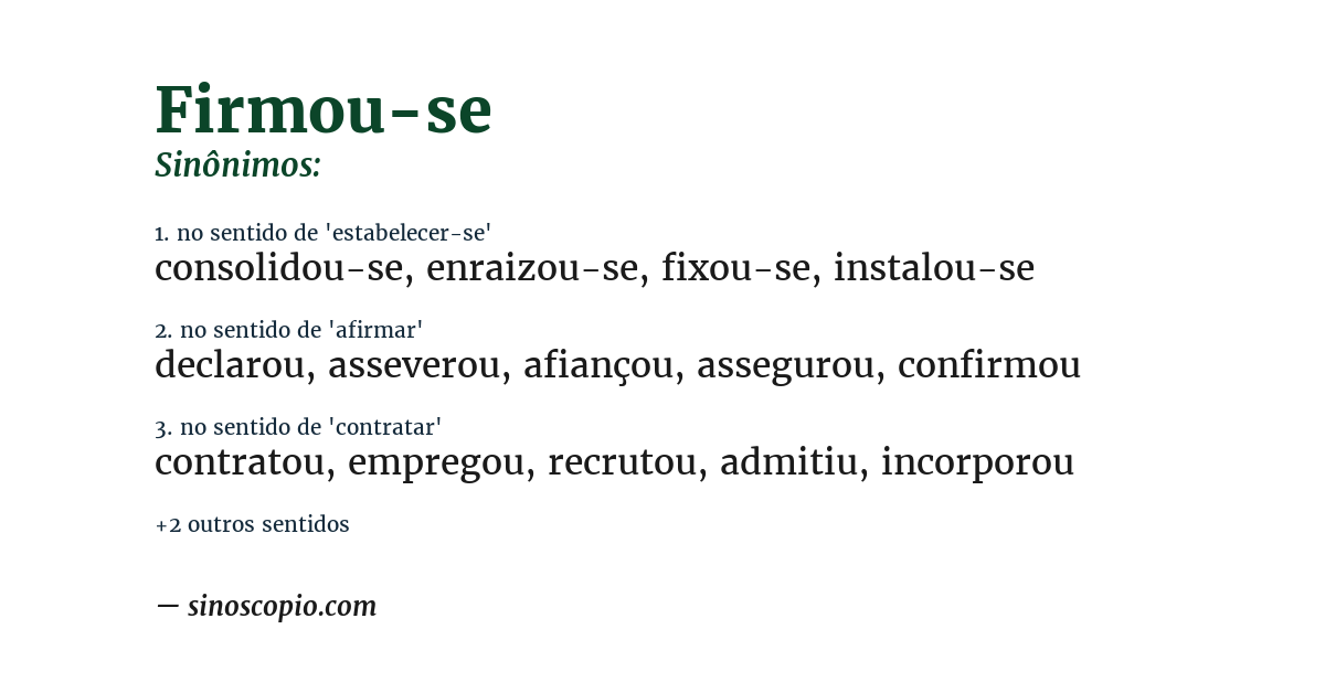 Sinônimo de firmou-se