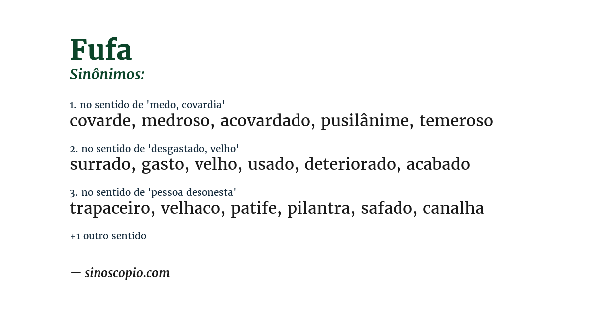 Sinônimo de fufa