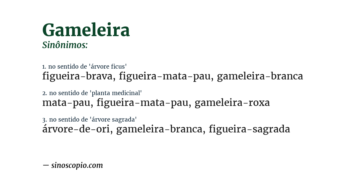 Sinônimo de gameleira