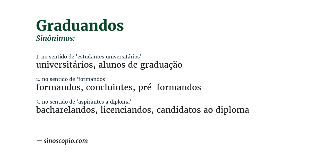 Sinônimo de graduandos