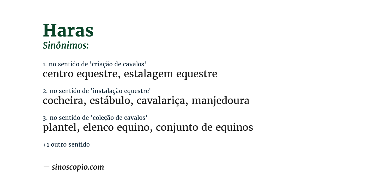 Sinônimo de haras