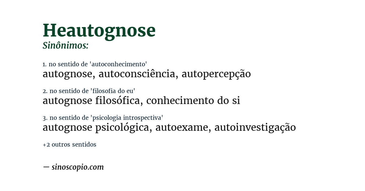 Sinônimo de heautognose