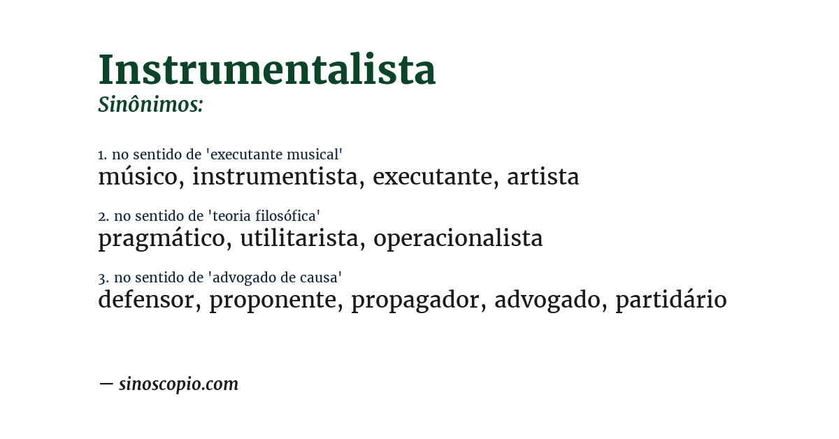 Sinônimo de instrumentalista