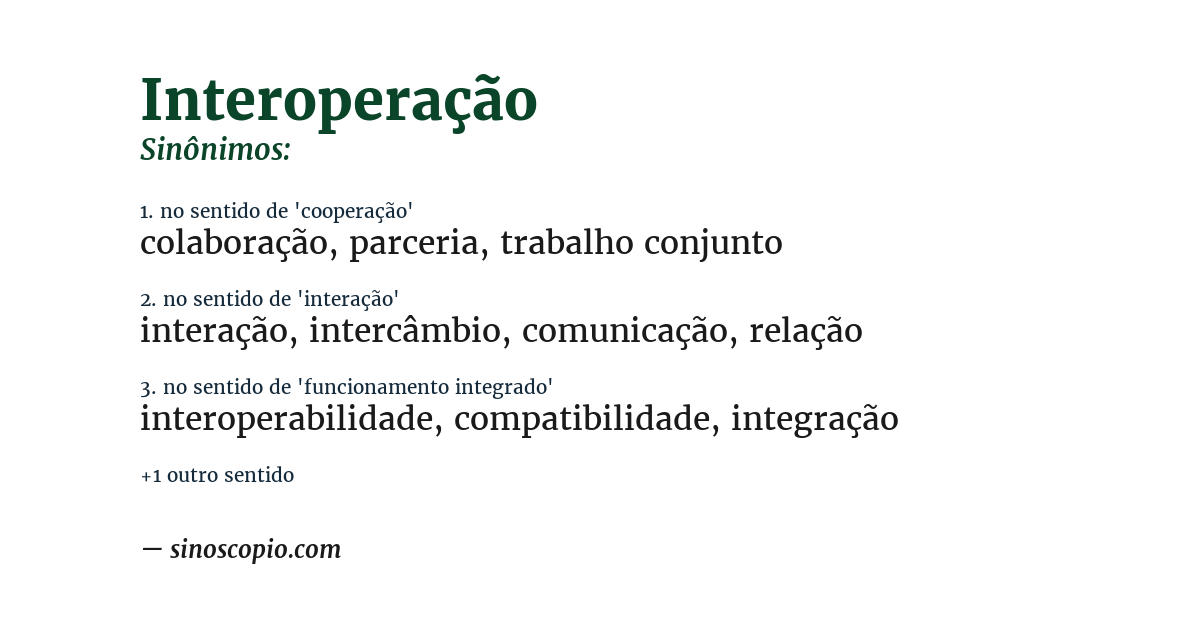 Sinônimo de interoperação