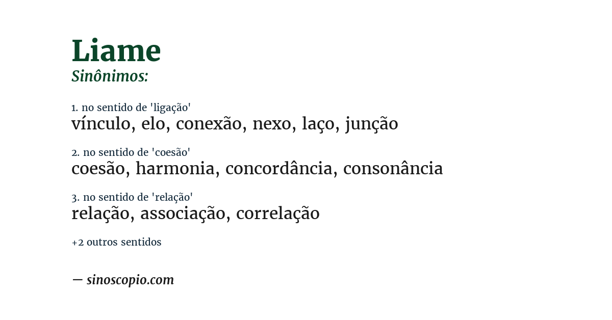 Sinônimo de liame