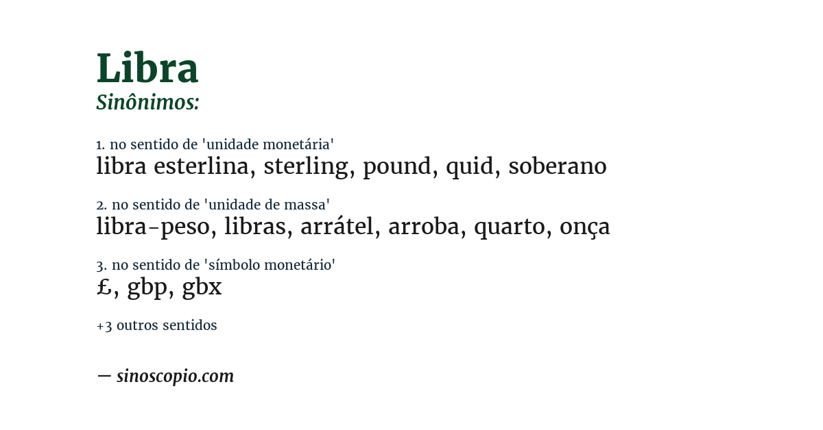 Sinônimo de libra