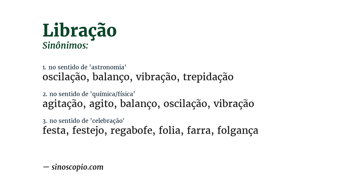 Sinônimo de libração