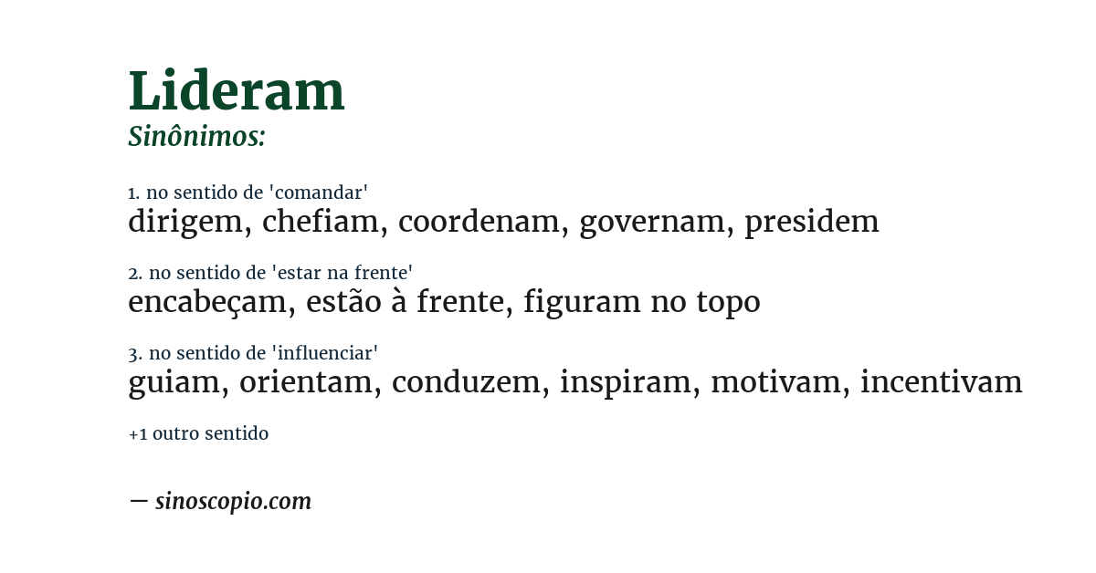 Sinônimo de lideram