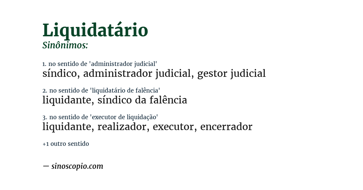 Sinônimo de liquidatário