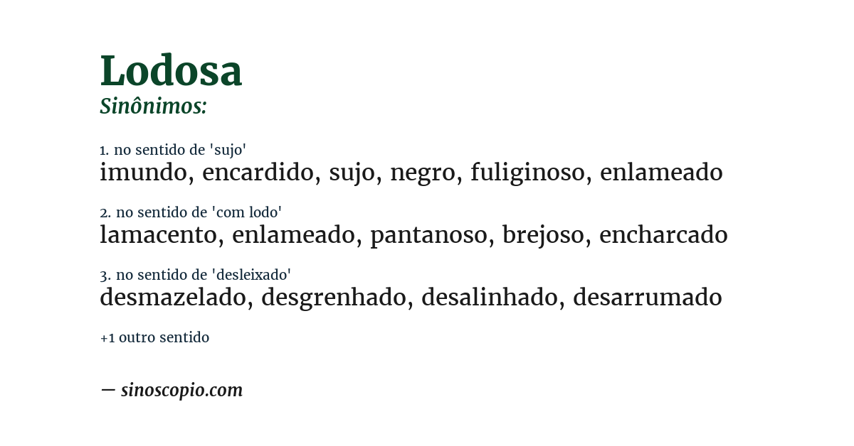 Sinônimo de lodosa