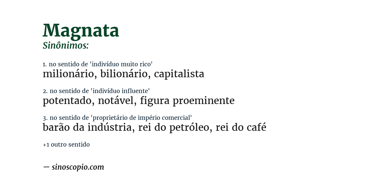 Sinônimo de magnata