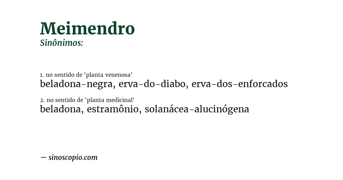 Sinônimo de meimendro