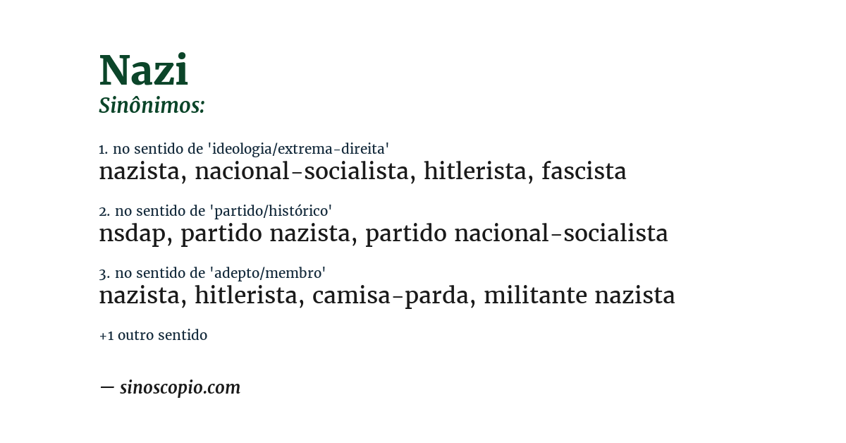 Sinônimo de nazi