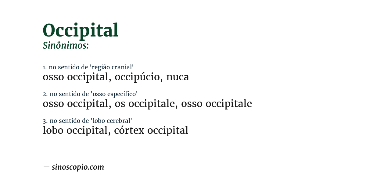 Sinônimo de occipital