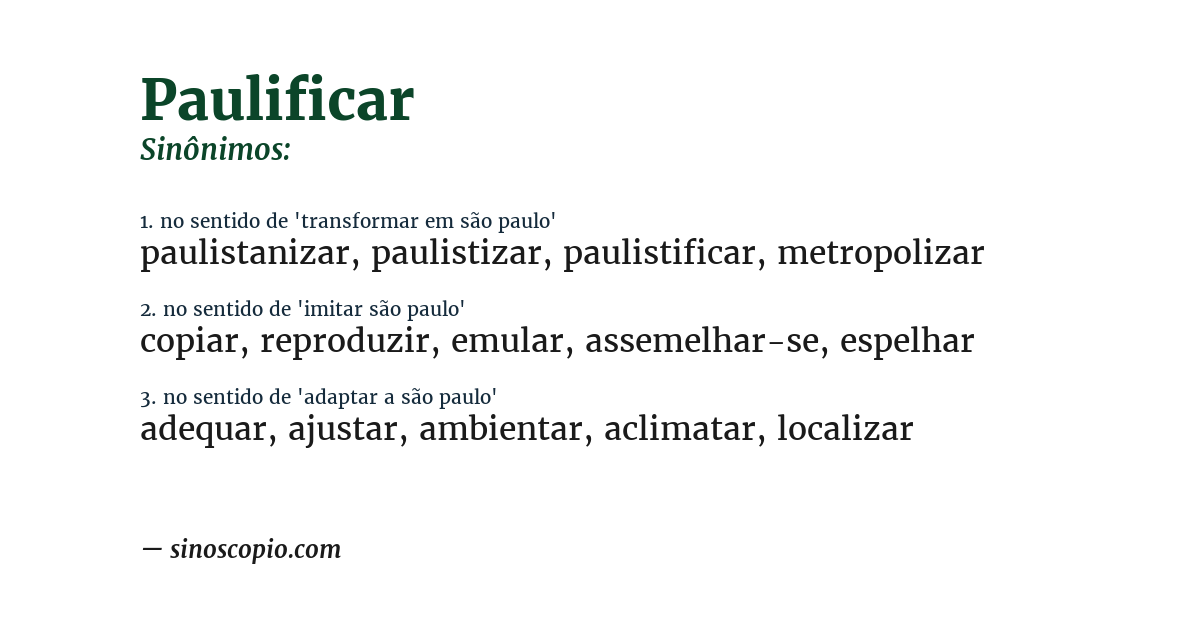 Sinônimo de paulificar