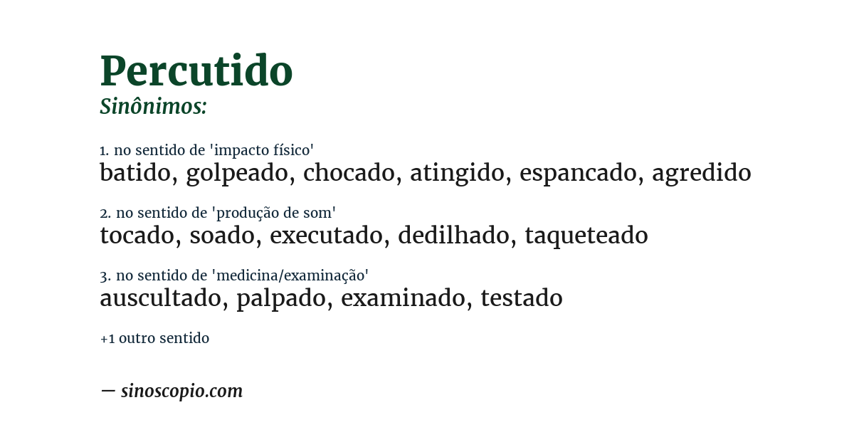 Sinônimo de percutido