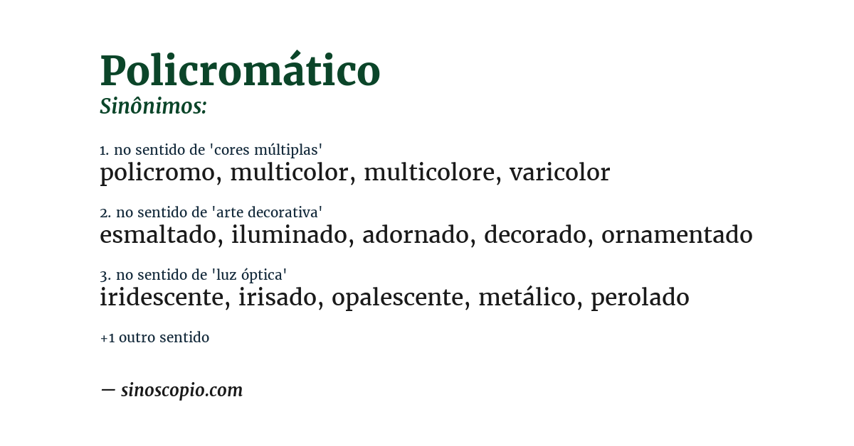 Sinônimo de policromático